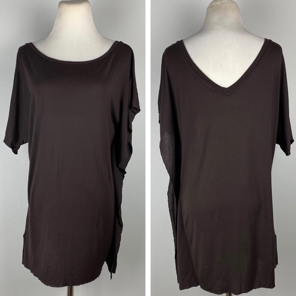 All Saints Tops - AllSaints Brown Slouchy Jersey Tee